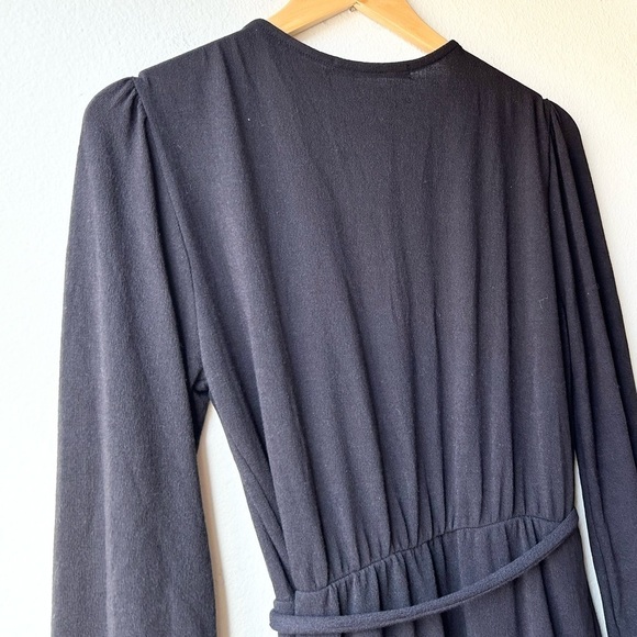 NWT Fraiche by J Black Faux Wrap Long Sleeve Midi Knit Sweater Dress Sz L - Picture 9 of 14